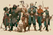 do group party character art, dnd party