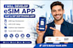 develop esim app, linphone app, voip softphone app with sip calling, travel esim