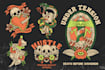 hand draw tshirt design with vintage tattoo style