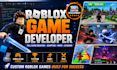 develop a custom roblox game, full game creation, scripting and roblox studio