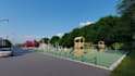 architectural site plan development,townhouse building,parking layout,aerialview