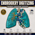 embroidery digitizing into dst, pes, emb file fast
