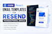 code react email templates for resend transaction emails