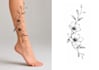 create custom fine line floral tattoo designs with body placement mockups