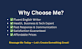 write SEO blog posts on health, business, and tech