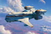 create sci fi illustrations of spaceships, ufos, or vehicles