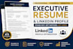 write a professional executive resume and linkedin profile