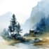 illustrate a watercolor landscape illustration