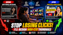 design youtube thumbnail for gaming, tech, finance videos