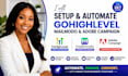 setup gohighlevel CRM mailmodo interactive emails and adobe campaign automation
