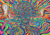 create colorful psychedelic and trippy style illustration