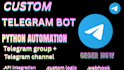 develop a custom telegram bot with python for your needs