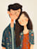 draw simpsonized couple portrait