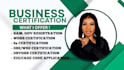 do wosb, mbe, 8a certification, sam gov registration, business plan