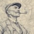 draw illlustration vintage line art