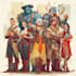 do group party character art, dnd party