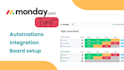 setup monday CRM and project management with automation workflows
