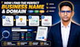 create unique business names and find available com domains