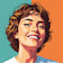 create a face into color vector portrait drawing