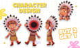draw kids character design for children book