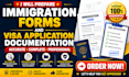 prepare immigration forms and visa application documentation