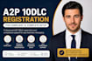 help with a2p 10dlc registration and tcr compliance setup