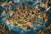 fantasy map illustration for map