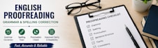 proofread and correct english grammar, spelling, and punctuation