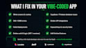 fix and complete your vibe coded app lovable, cursor, claude