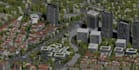 design architecture master plan, site landscape layout, suburban waterfront city
