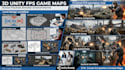 design 3d unity fps game map, action game map, 3d battle map, 3d multiplayer map