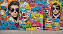 create graffiti pop art canvas designs and murals