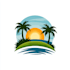 design beach landscape and lawn care logo