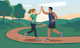 create flat vector character and scene illustration