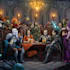 draw group party character art, dnd party