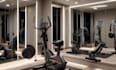 do modern 3d cgi gym design, 3d fitness design and 3d rendering