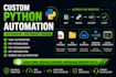 automate tasks using python scripts, bots and workflows