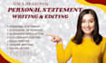 proofread, edit personal statement, statement of purpose for college application