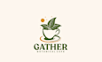 create an elegant botanical logo with a modern bohemian style