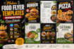 design modern food flyer templates, restaurant menu, canva editable