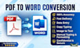 do PDF to word typing and data entry