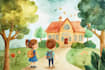 create digital watercolor illustrations for a children book