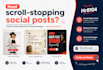design social media posts, banners and carousel posts