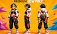 create 3d low poly character model stylized weapons and props game asset