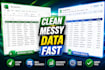 fix formatting and clean messy excel data