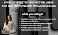 provide targeted mindset wellness and self improvement influencer lists