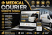 medical courier service website with quote request forms