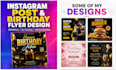 design eye catching instagram posts and birthday flyers