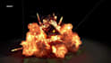 create realistic 3d fire, explosion, building destruction simulation in houdini