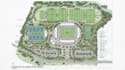design 3d modern sports complex layout, floor plan and site plan
